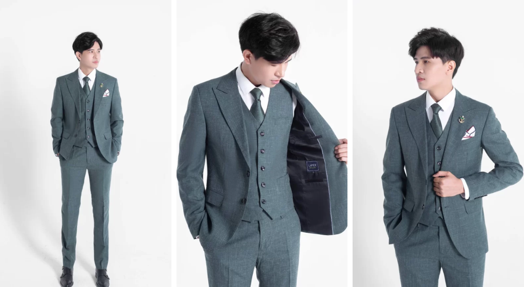 Tham khảo tại ==> Bộ suit Donatella cao cấp – Màu xanh rêu xước