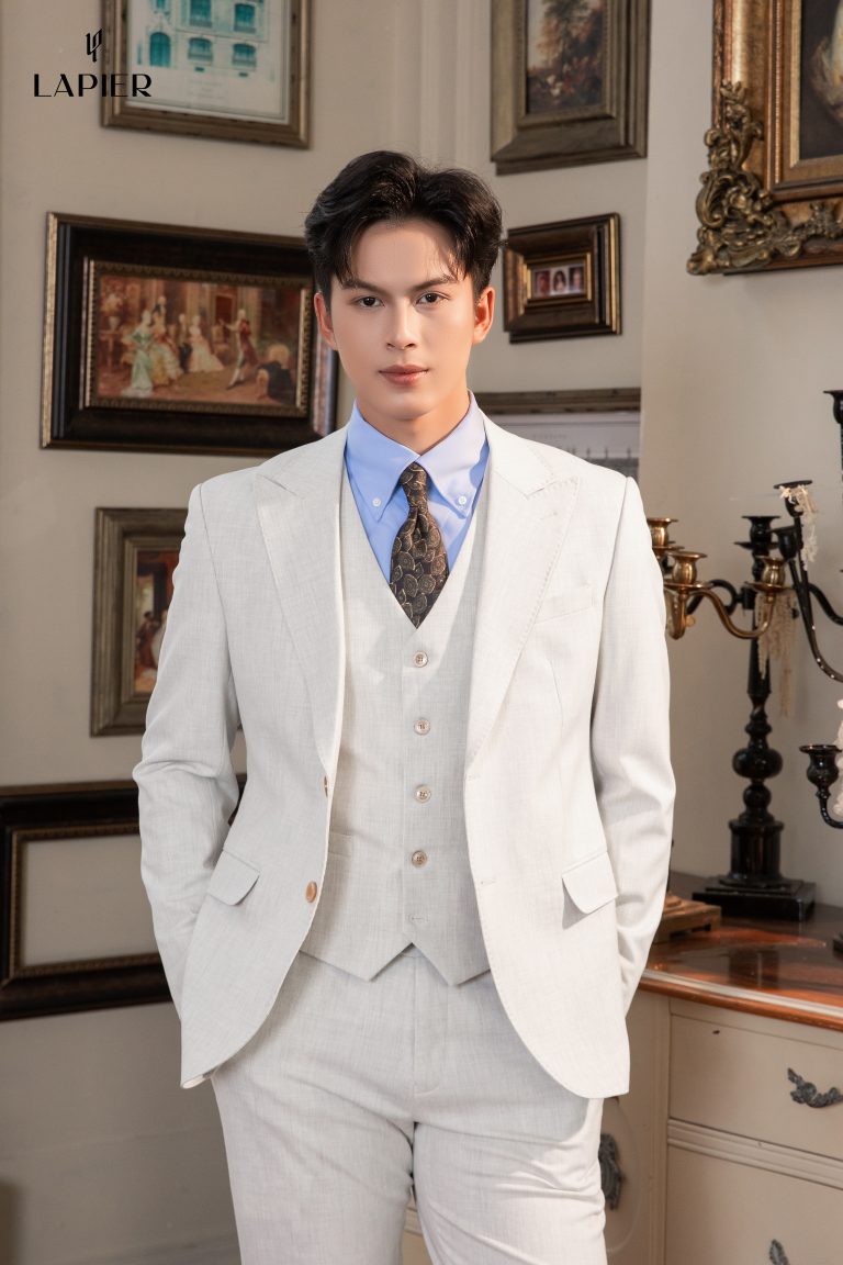 Áo Vest 2 Cúc - Motion | Màu Oatmeal Cao Cấp Lapier- Be