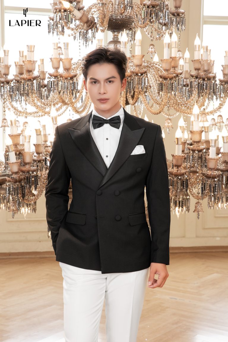 Áo Vest Tuxedo Motion | Ve bóng 6 Cúc Cao Cấp Lapier- Màu Đen
